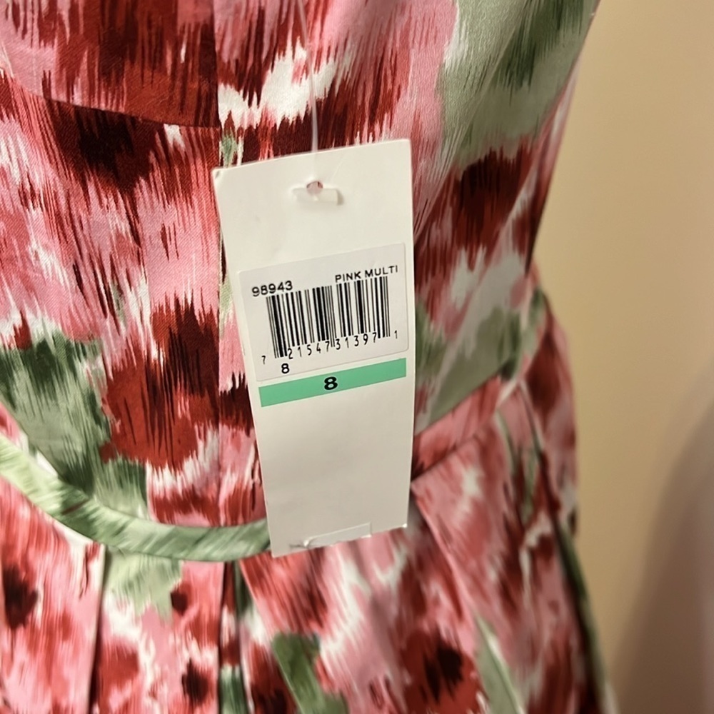 NWT Maggy London Cotton Floral Floral Print Dress. Sz 8. - Picture 4 of 7
